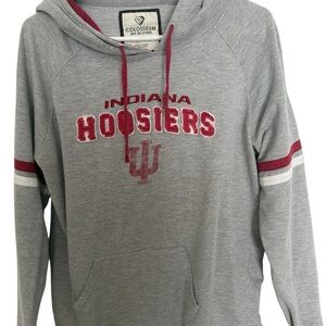 Colosseum Gray Hoodie with Red Indiana Hoosiers Logo